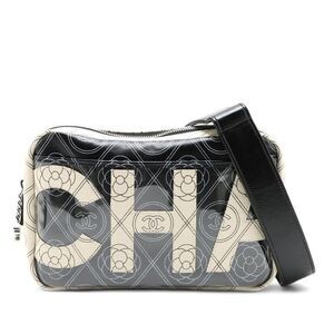 Chanel Coated Canvas Camellia Logo Camera Bag